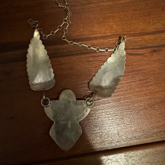 🚨🚨🚨RARE‼️ABSOLUTELY GORGEOUS VINTAGE TURQUOISE&STERLING SILVER EAGLE NECKLACE - Picture 2 of 2